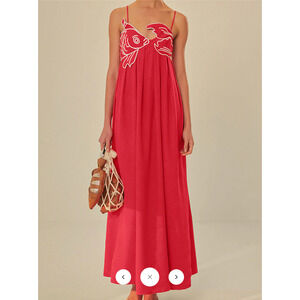 Copied -  Commense Embroidered Fish Semi-Sheer Cami Dress Sz S